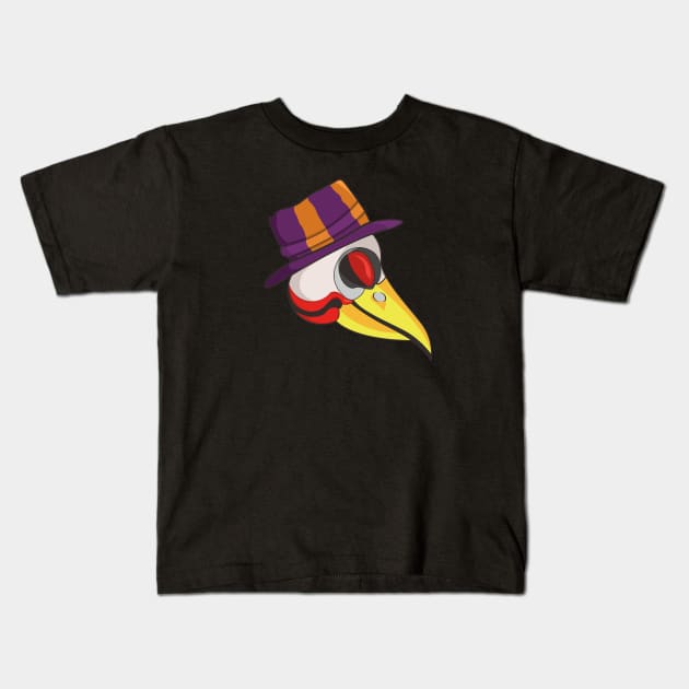 the head of a bird with a funny hat Kids T-Shirt by HD apparel